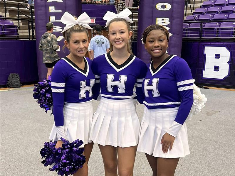 Congratulations to our Bobcat Cheer seniors Ava Berry, Kinsey Sharpless, and Trinity Rusk - nominated for 2024 HHS Homecoming Queen!